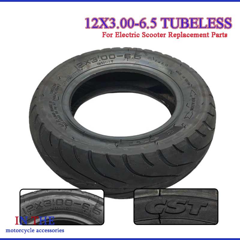 Scooter Parts - 12 Inch 12x3.00-6.5 Tubeless Fat Tire