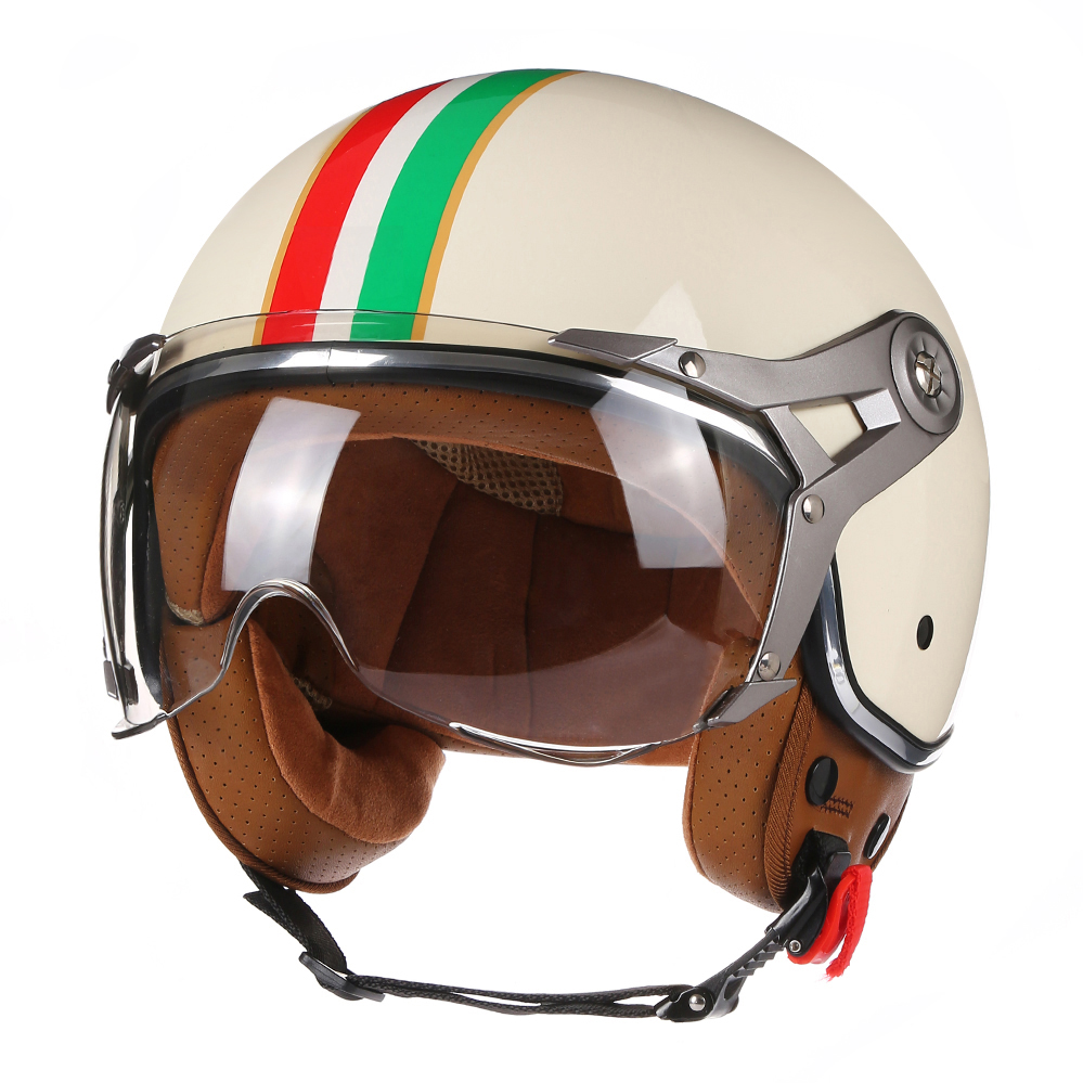 Vintage Open Face Retro Helmet - DOT Open Face 3/4 Motorcycle Retro