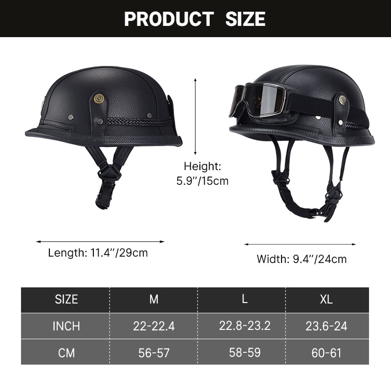 German Half Vintage Helmet Cla - Vintage Open Face Retro Helmet 评论和价格