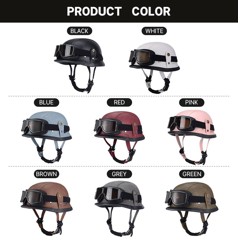 German Half Vintage Helmet Cla - Vintage Open Face Retro Helmet 评论和价格