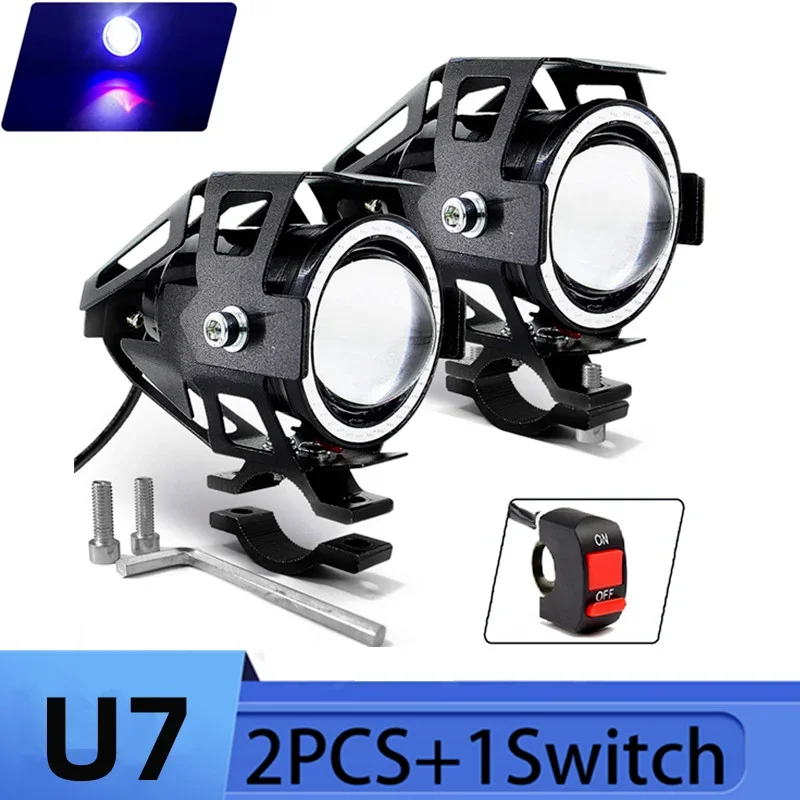 U7 LED Auxiliary Bright Motorc - Universal Motorcycle Led Headlight Projector 评论和价格