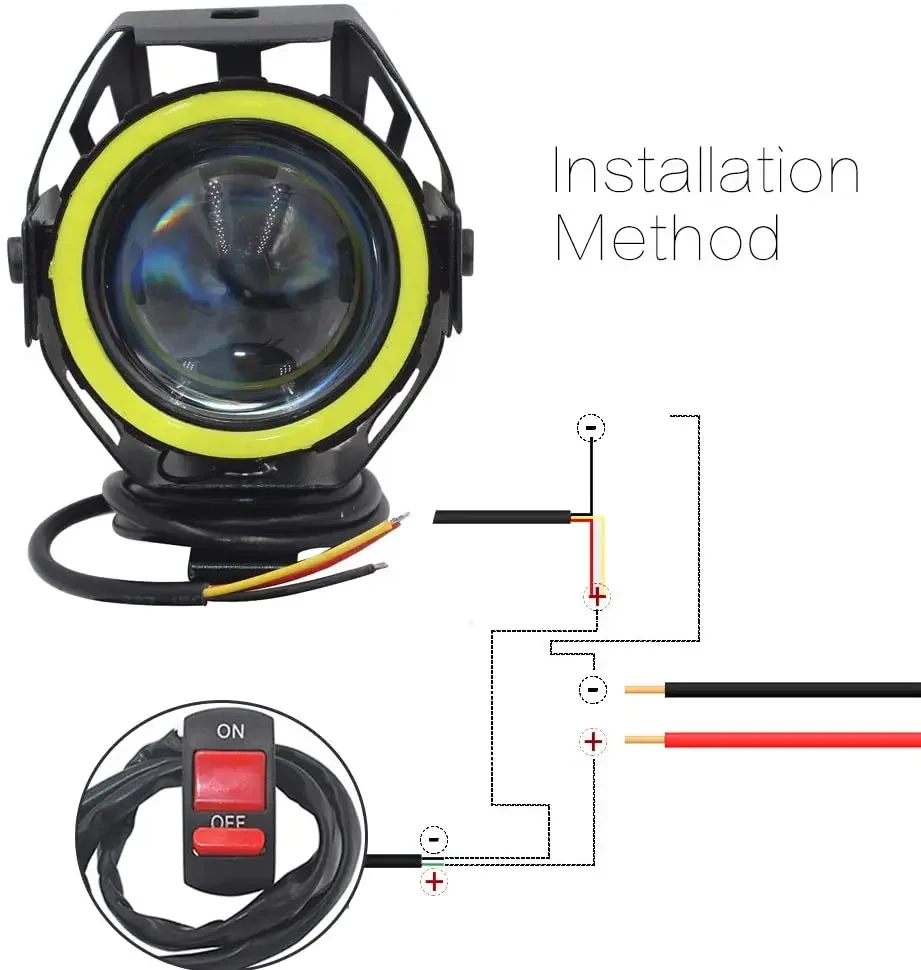 U7 LED Auxiliary Bright Motorc - Universal Motorcycle Led Headlight Projector 评论和价格