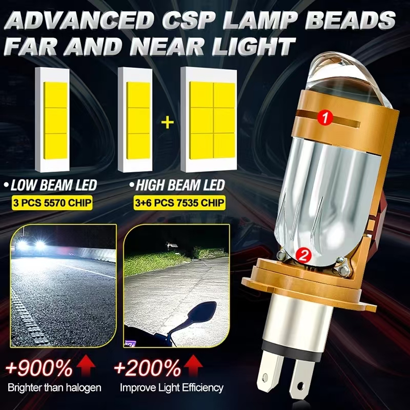 CAMOTO Bi LED Lens Projector H - Universal Motorcycle Led Headlight Projector 评论和价格