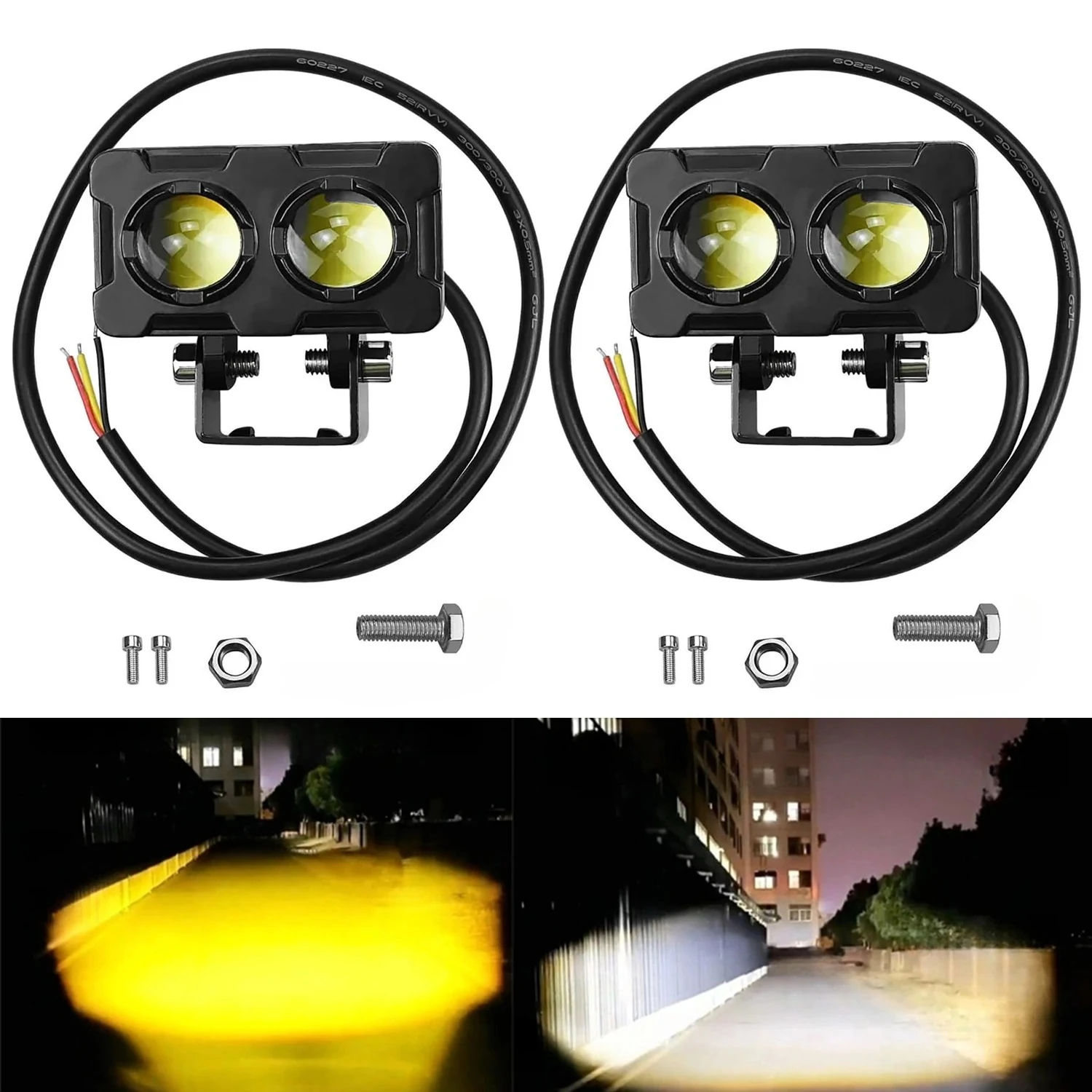 1/2PCS Motorcycle LED Fog Ligh - Atv Parts 评论和价格