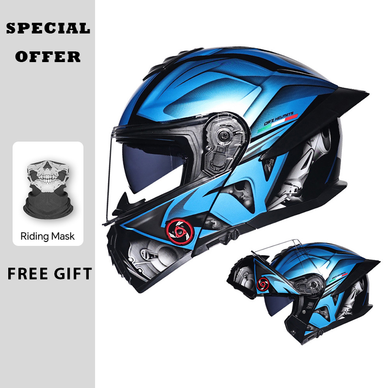 Motorcycle Flip Up Helmet Doub - Dual Visor Motorcycle Racing Helmet 评论和价格