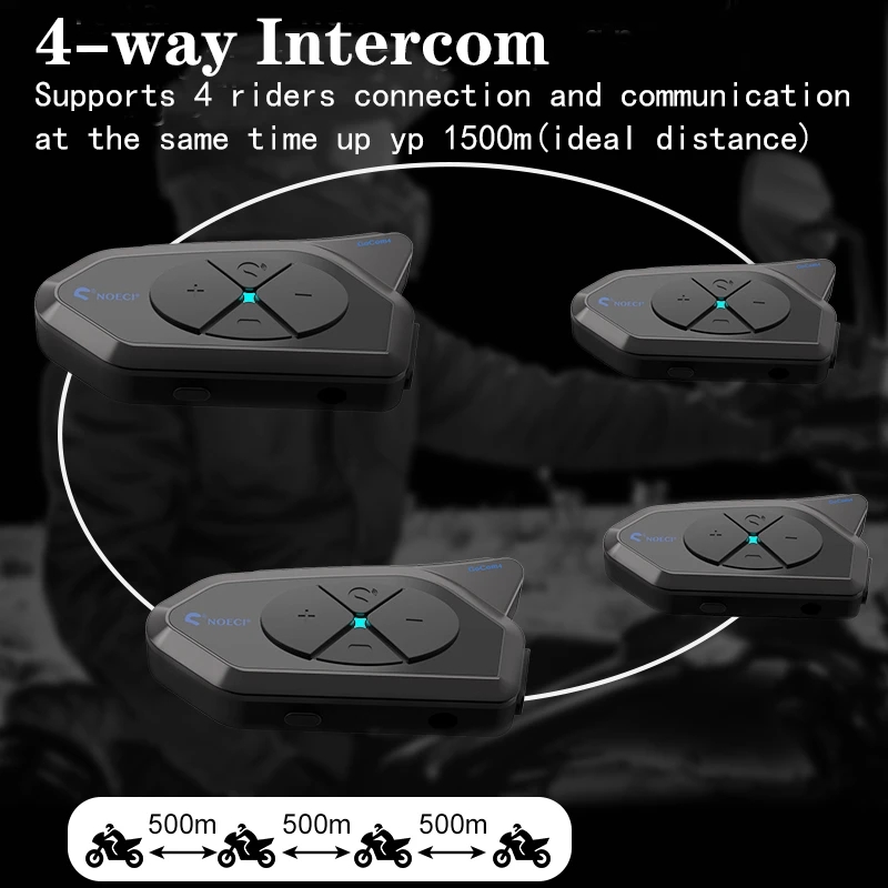 GOCOM4 Motorcycle Bluetooth In - Universal Motorcycle Helmet Intercom Headset 评论和价格